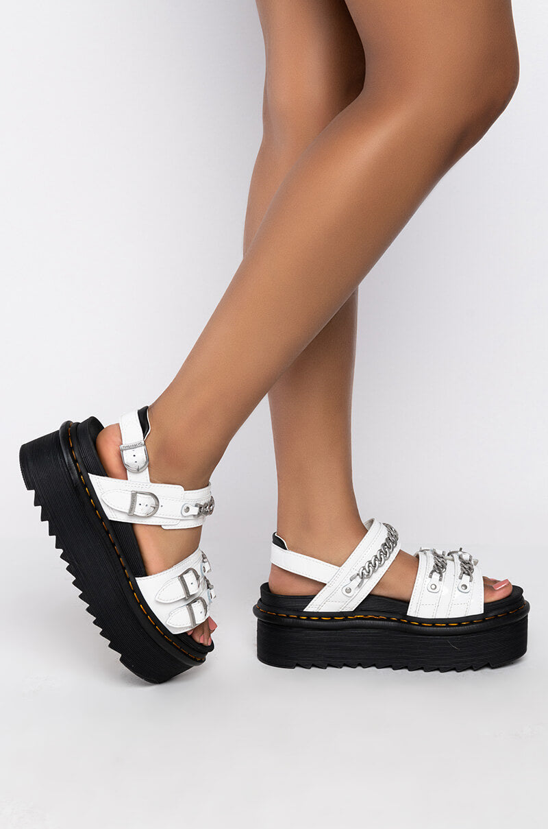 DR. MARTENS VOSS II QUAD CHAIN PATENT LAMPER SANDALS