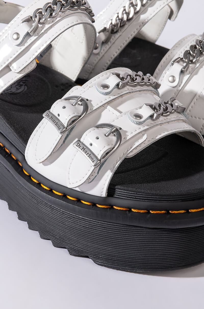 DR. MARTENS VOSS II QUAD CHAIN PATENT LAMPER SANDALS