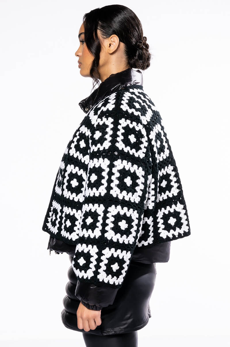 DREAMY HAND KNITTED CROCHET PUFFER