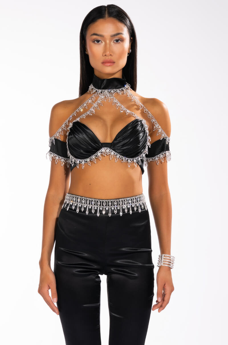DRENCHED IN DIAMONDS SATIN PANT