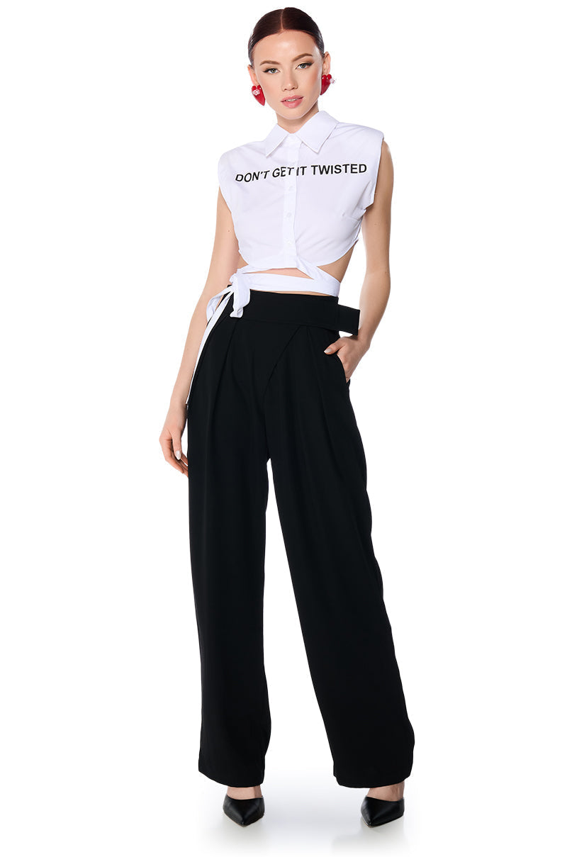 DYLAN HIGH WAISTED WIDE LEG TROUSER
