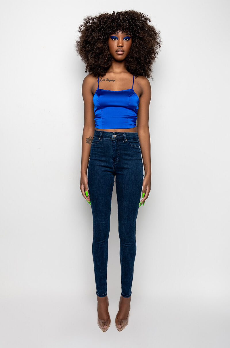 EASY BREEZY SATIN CROP TANK