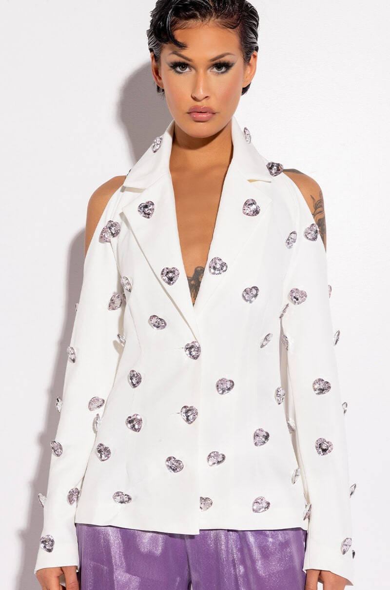 EASY ON ME WHITE HALTER BLAZER
