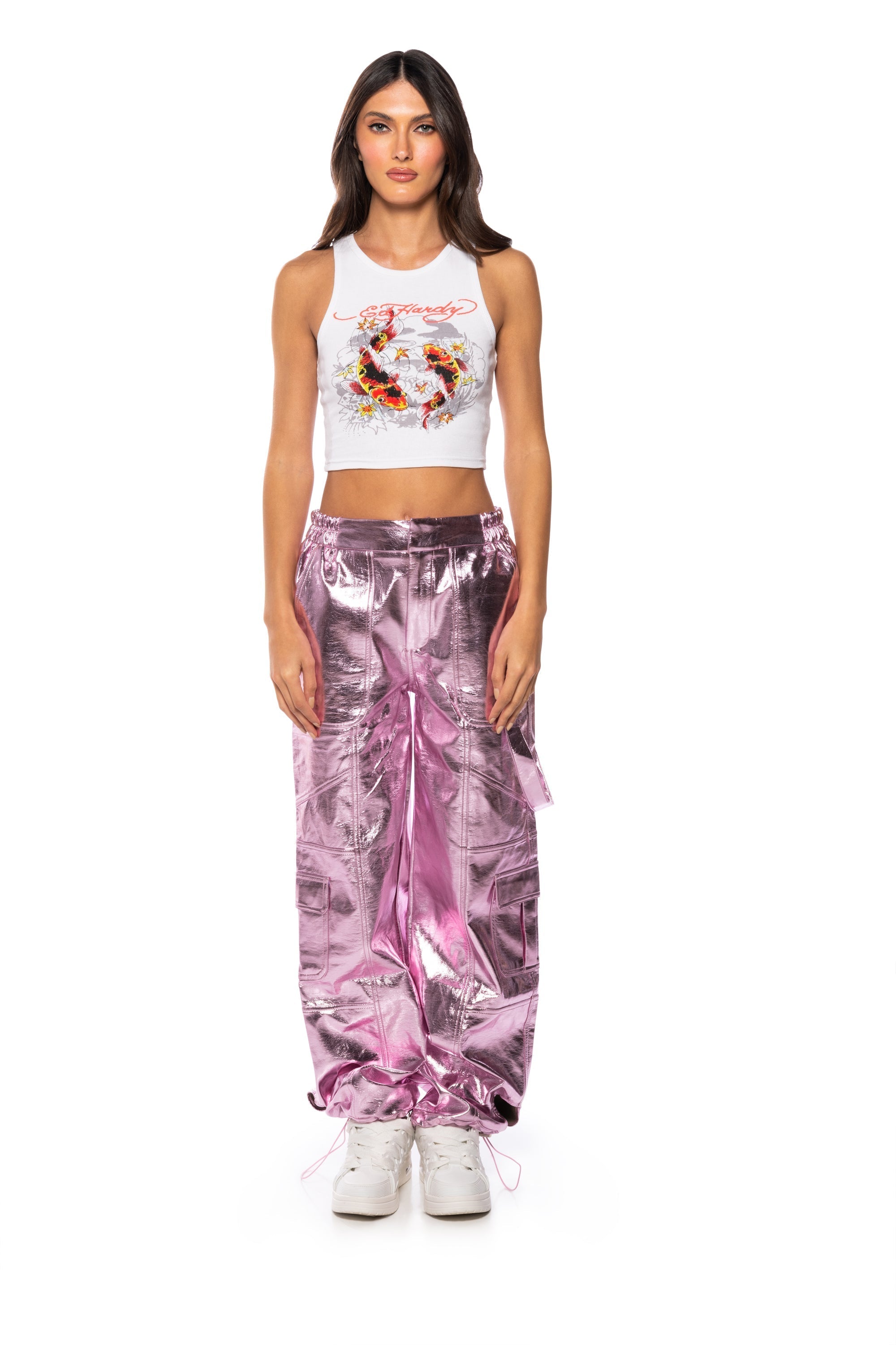 ED HARDY KOI FISH FITTED TANK TOP