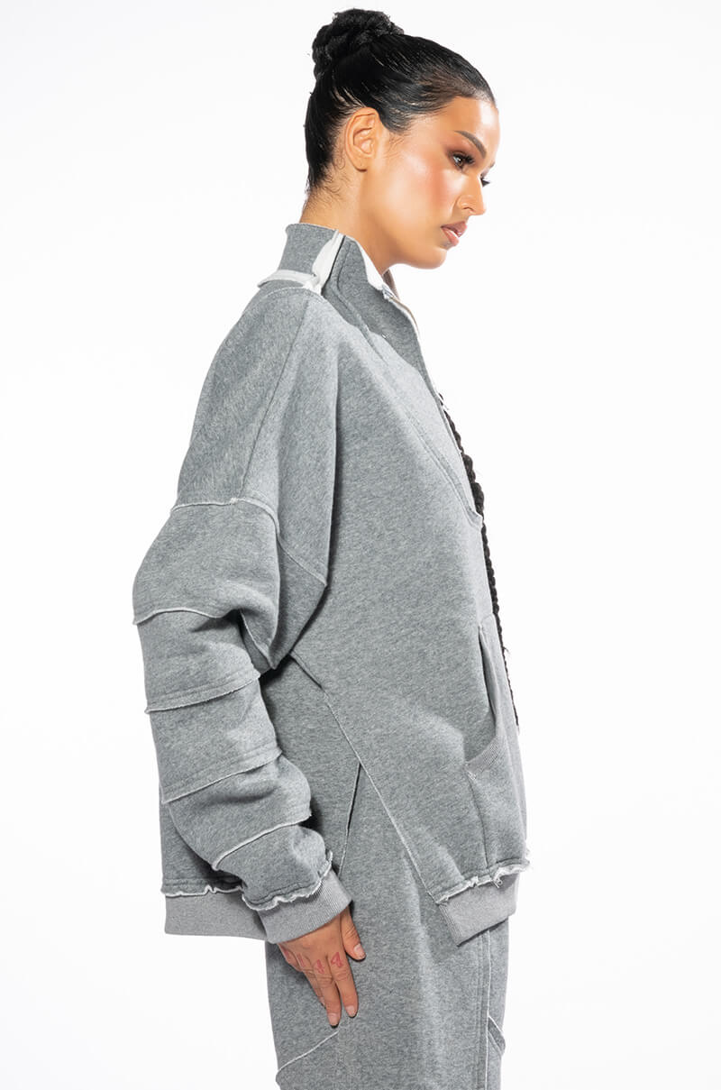 EFFORTLESS OVERSIZED HALF ZIP SWEATSHIRT
