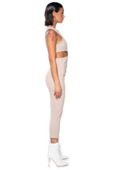EFFORTLESS WIN SIDE CUTOUT MIDI DRESS