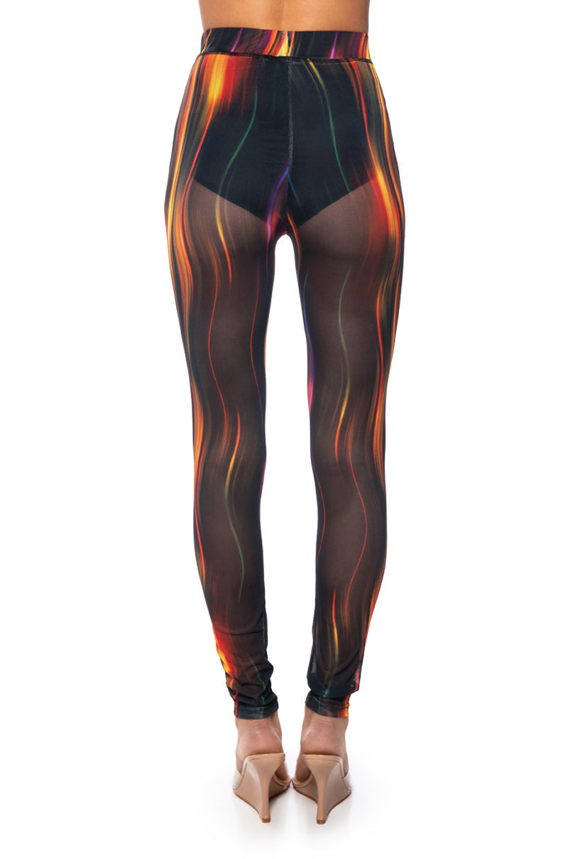 ELECTRIC FEVER RUCHED MESH LEGGING