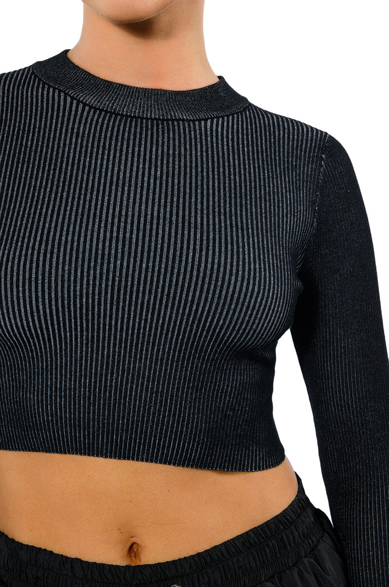 ELLA LONG SLEEVE CROPPED SWEATER