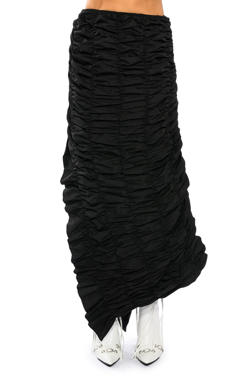 ENCORE SCRUNCHED SLIT MAXI SKIRT