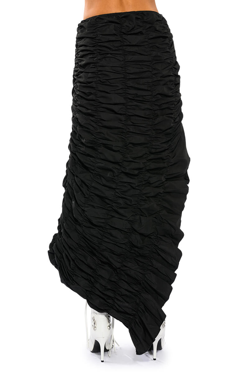 ENCORE SCRUNCHED SLIT MAXI SKIRT