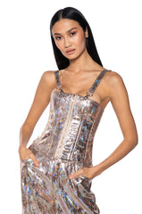 ENVISION ME CORSET TOP IN GOLD