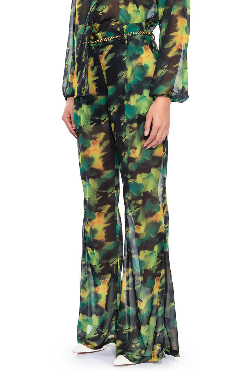 ESCAPE THE ORDINARY PRINTED FLARE TROUSER