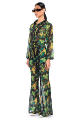 ESCAPE THE ORDINARY PRINTED FLARE TROUSER