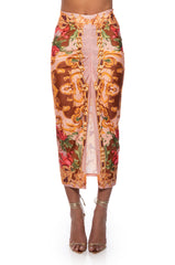 EVOLVE FRONT SLIT MIDI SKIRT