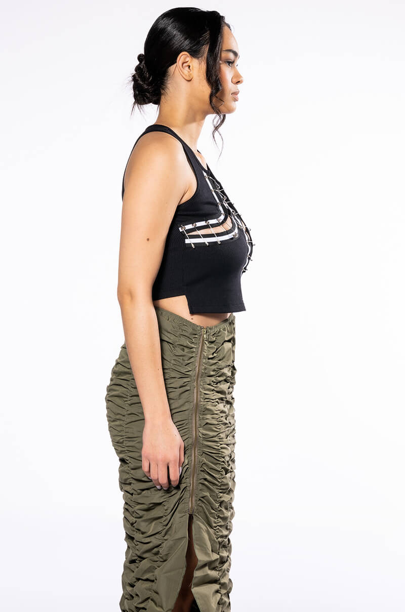 EXPENSIVE TASTE PIN DETAIL TOP