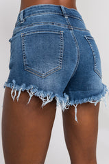 FLEX-FIT HIGH WAISTED SUPER STRETCHY DENIM SHORTS