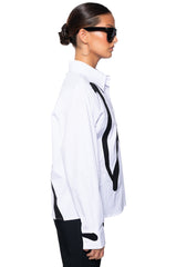 EYE ON YOU BUTTON DOWN POPLIN LONG SLEEVE TOP
