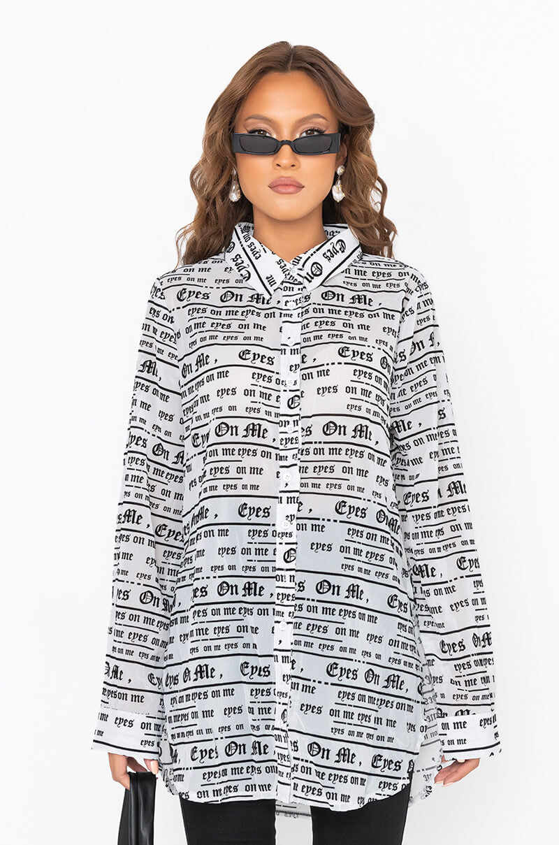 EYES ON ME BUTTON UP BLOUSE