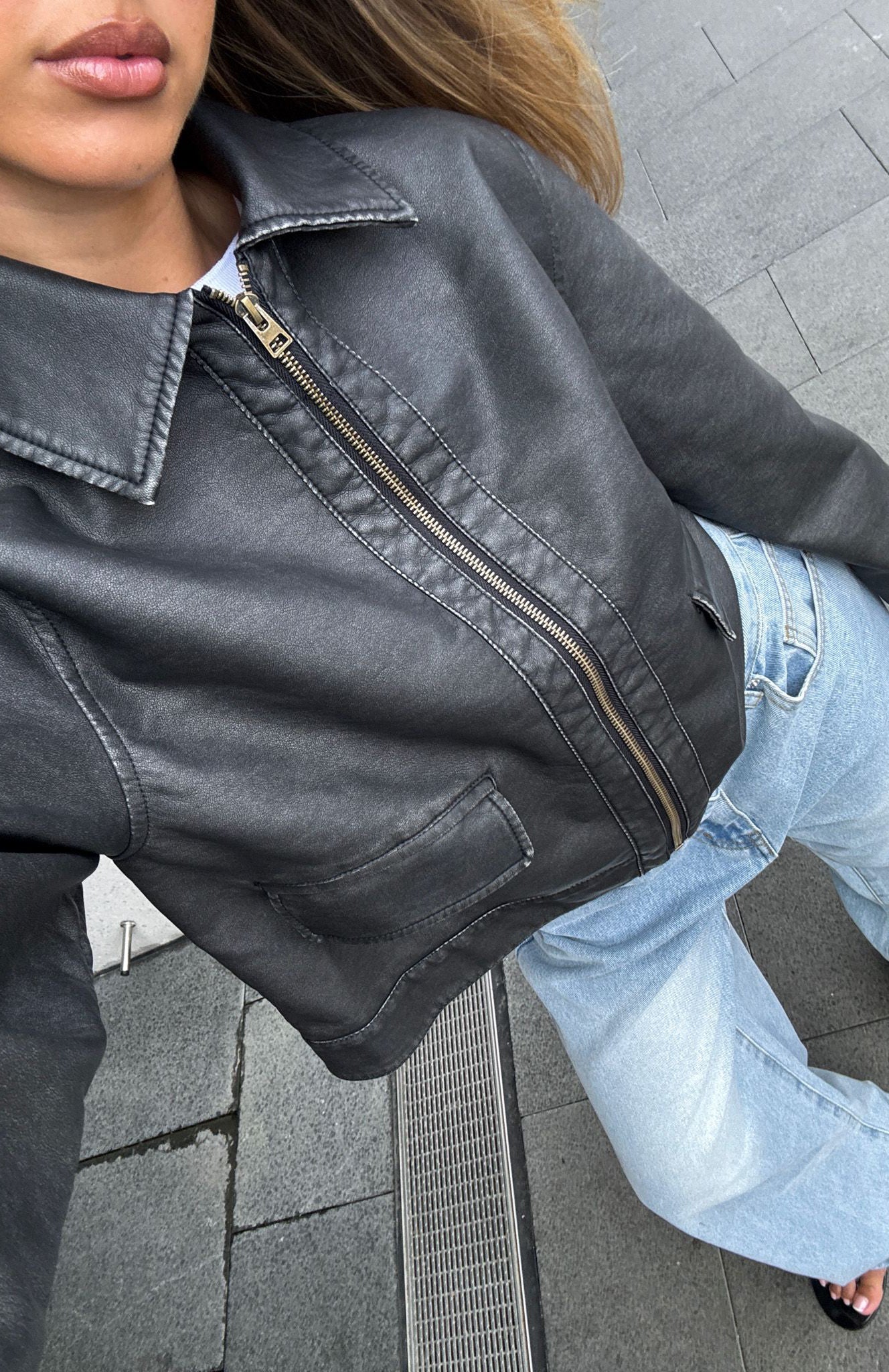 I Know Love PU Jacket Black
