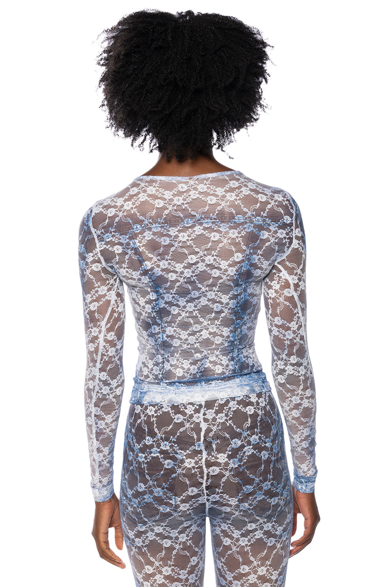 FADED DENIM MESH SET