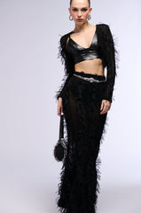 FALLING TO PIECES STRETCH MAXI SKIRT