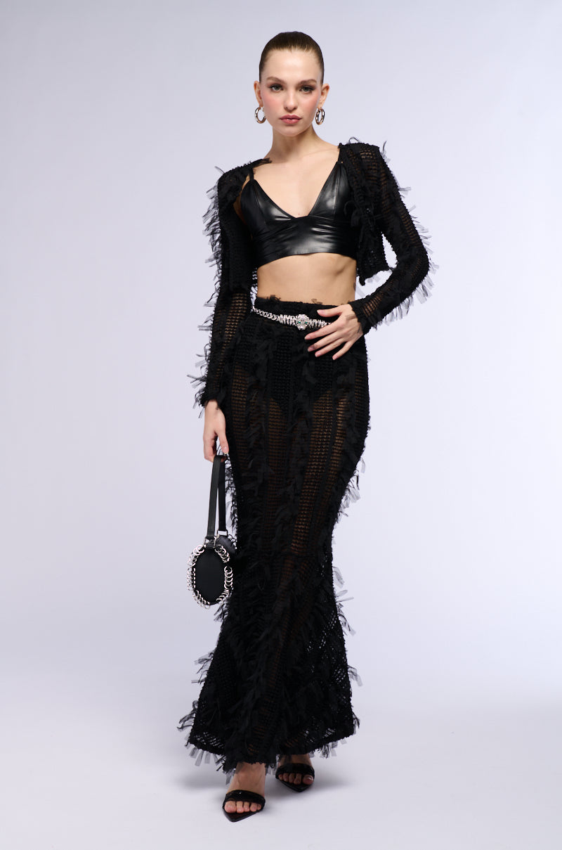 FALLING TO PIECES STRETCH MAXI SKIRT