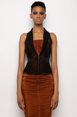 FASHION HEIST MESH CORSET VEST