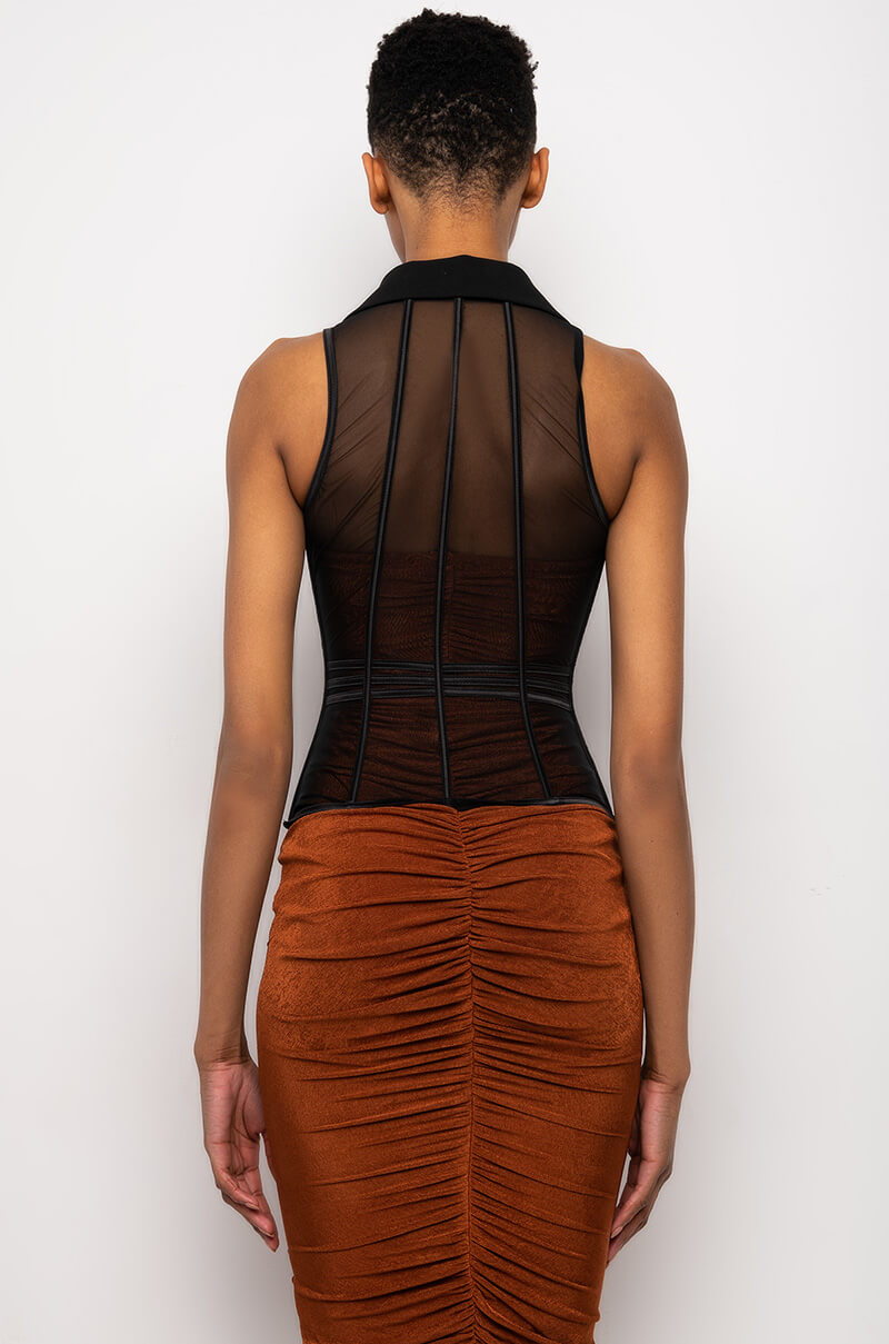 FASHION HEIST MESH CORSET VEST