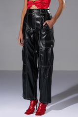 FASHIONABLY LATE FAUX LEATHER RELAXED FIT PANT