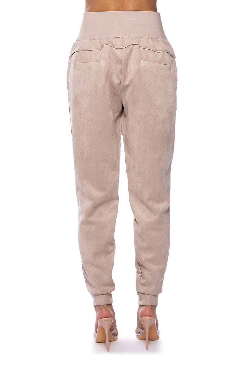 FAUX SUEDE JOGGER