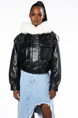 ZOLA BOMBER MOTO WITH FUR LINING