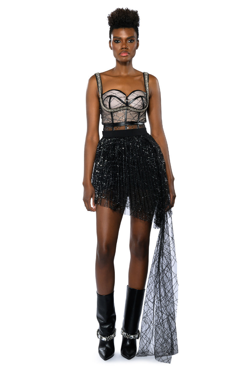 FEYA HIGH LOW TULLE LAYERED MINI SKIRT