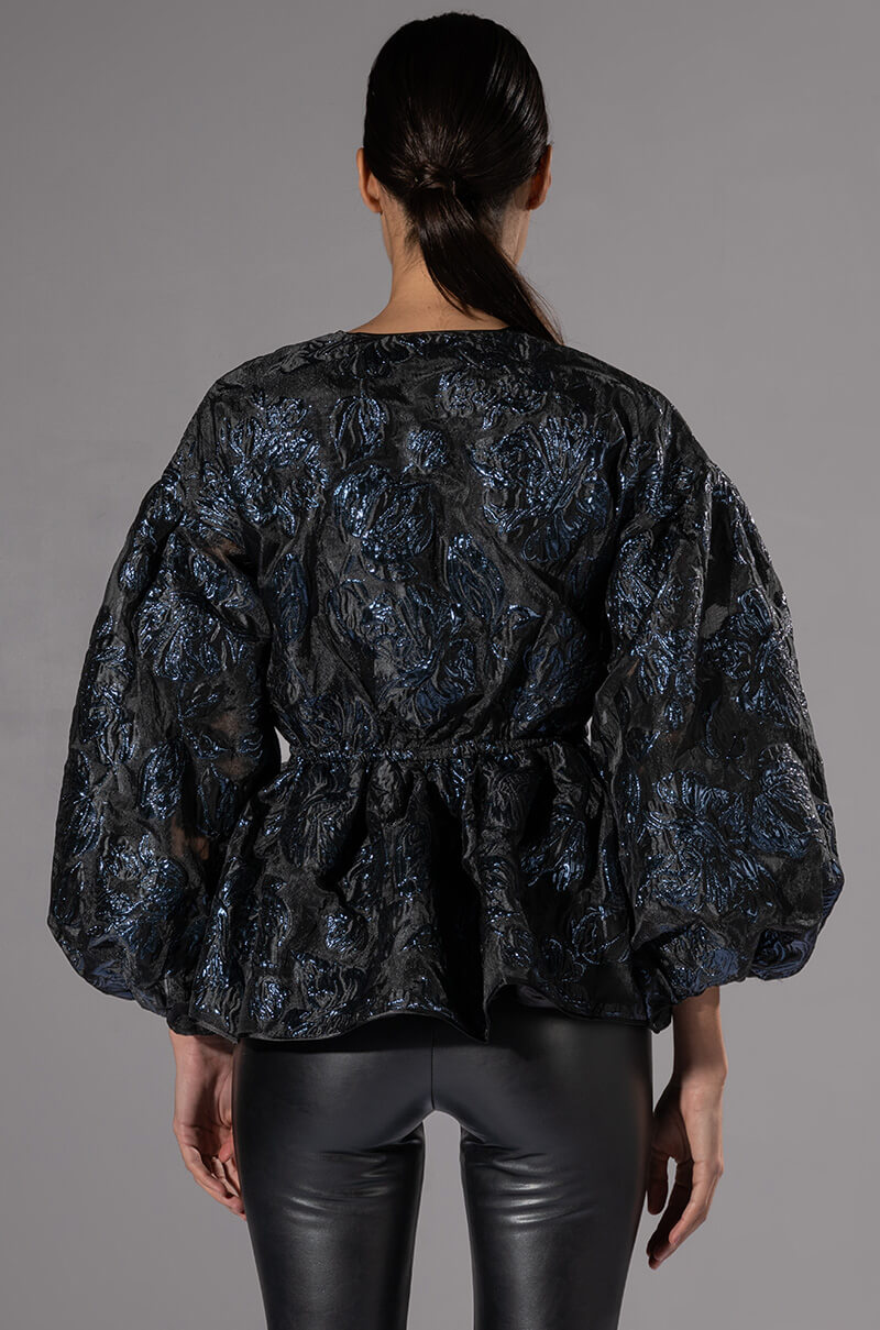 FIELD OF ROSES BROCADE BLOUSE