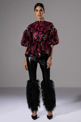 FIELD OF ROSES BROCADE BLOUSE