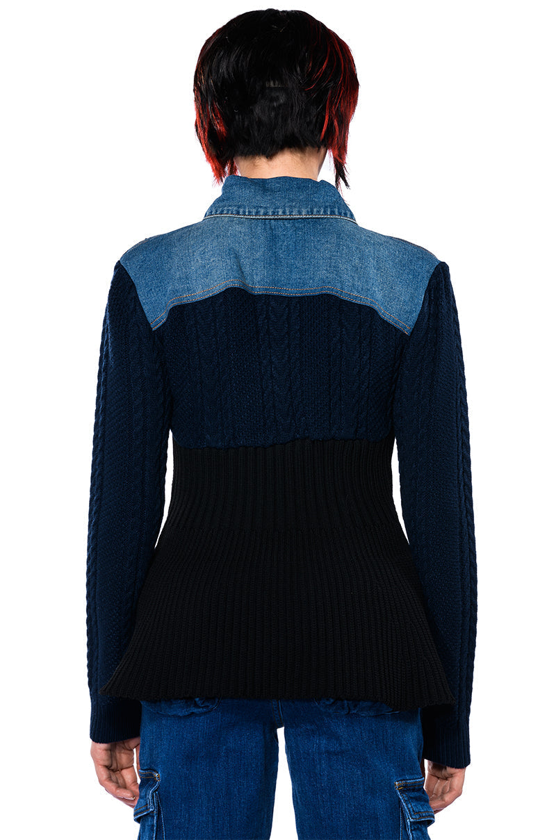 FINEST MOMENT PEPLUM DETAIL SWEATER