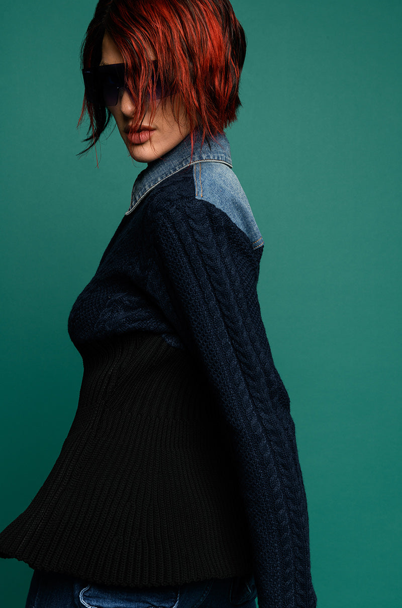 FINEST MOMENT PEPLUM DETAIL SWEATER