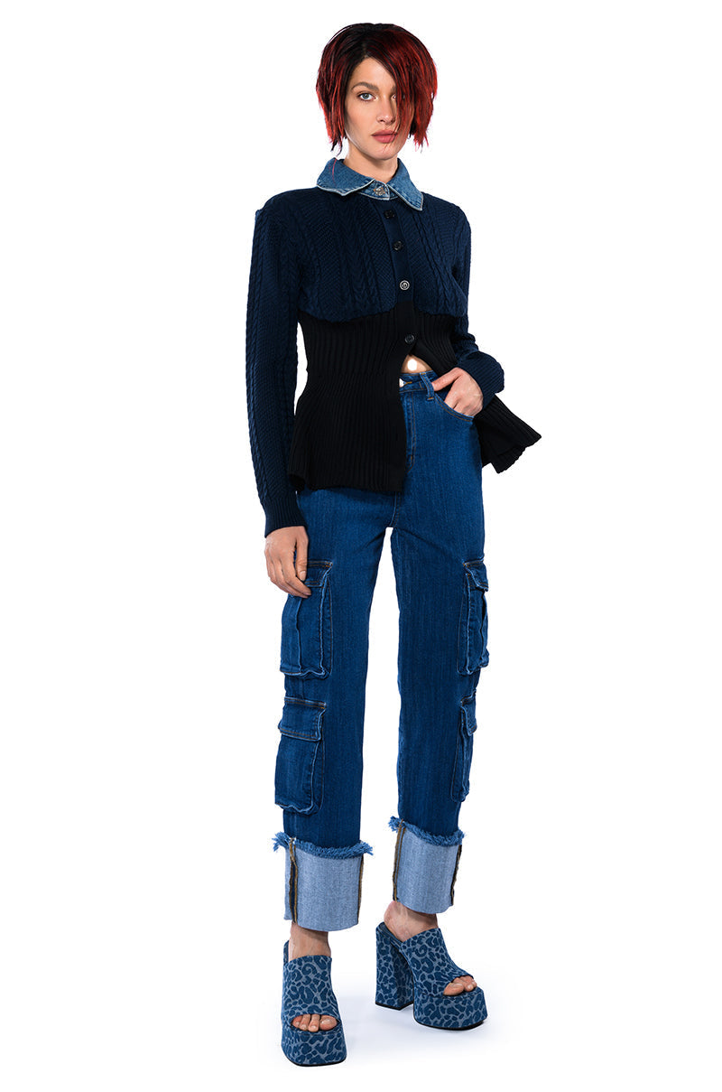 FINEST MOMENT PEPLUM DETAIL SWEATER