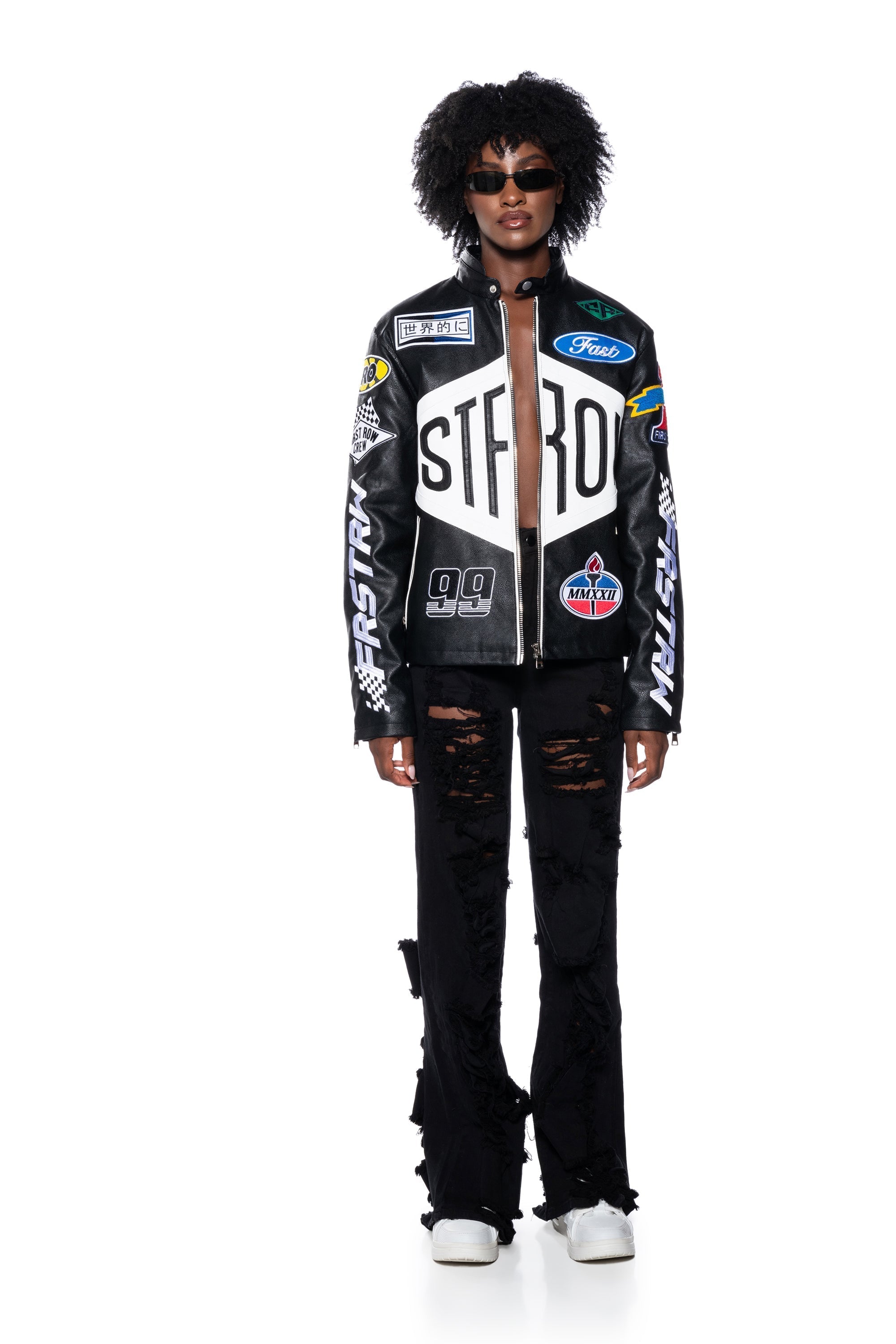 FIRST ROW FITTED LEATHER MOTO JACKET