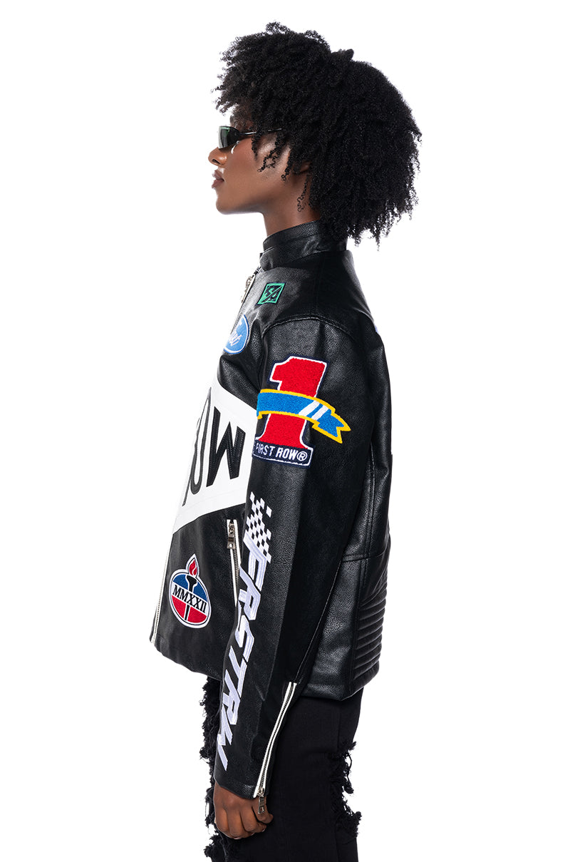 FIRST ROW FITTED LEATHER MOTO JACKET