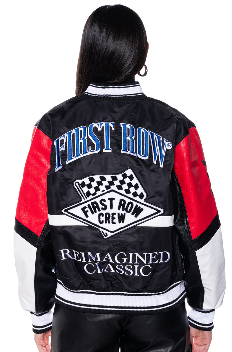 FIRST ROW OVERSIZED LEATHER BOMBER