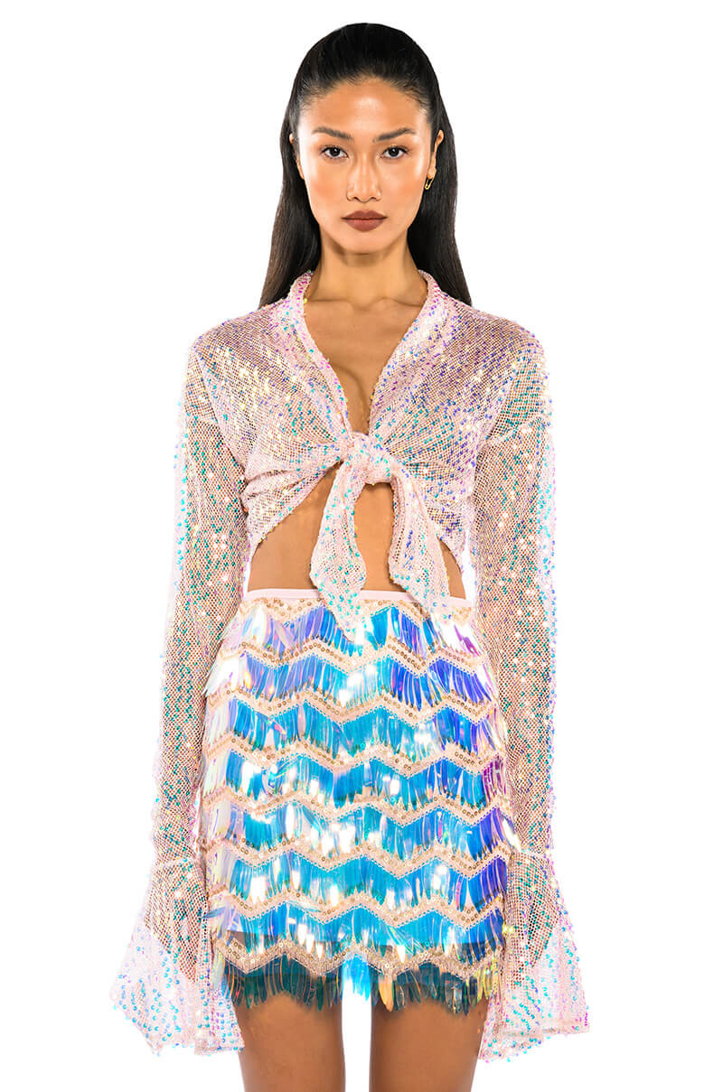 FLASH ON PLEASE SEQUIN MINI SKIRT
