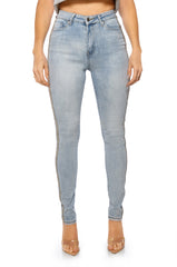 EXTREME STRETCH HIGH WAIST PEARL SKINNY JEANS