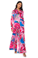 FLORENCE SATIN PRINTED BUTTON DOWN