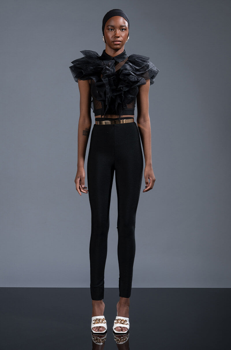 APHRODITE SLEEVELESS MESH BLOUSE