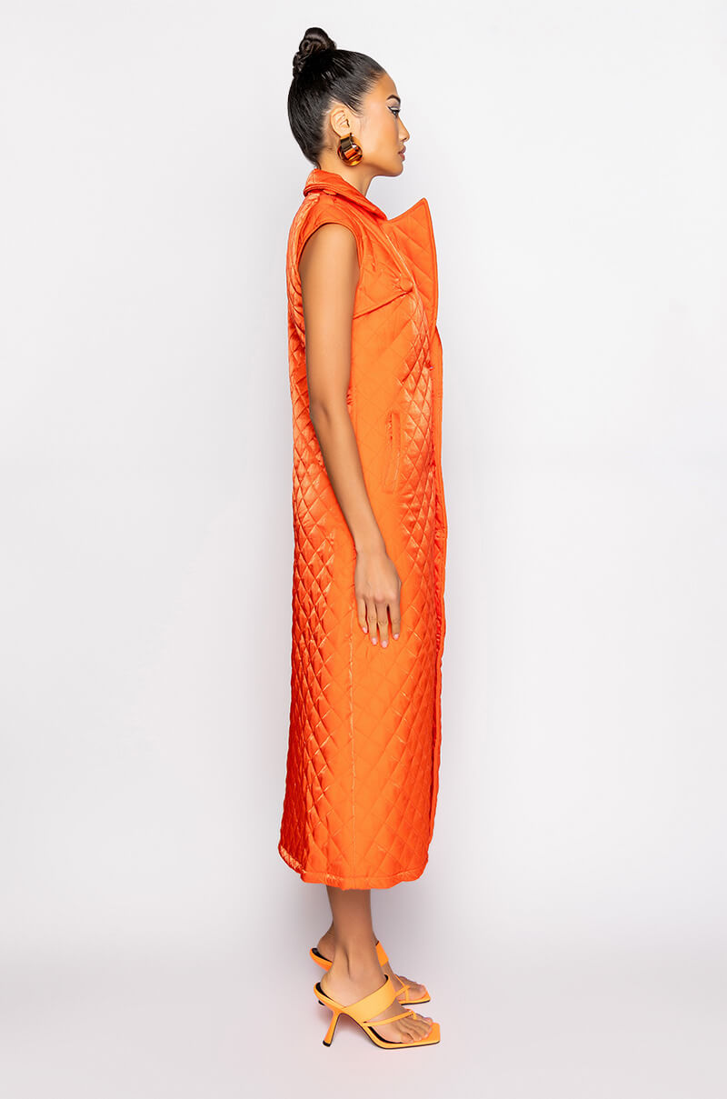 FOR THE AGES QUILTED SLEEVELESS TRENCH