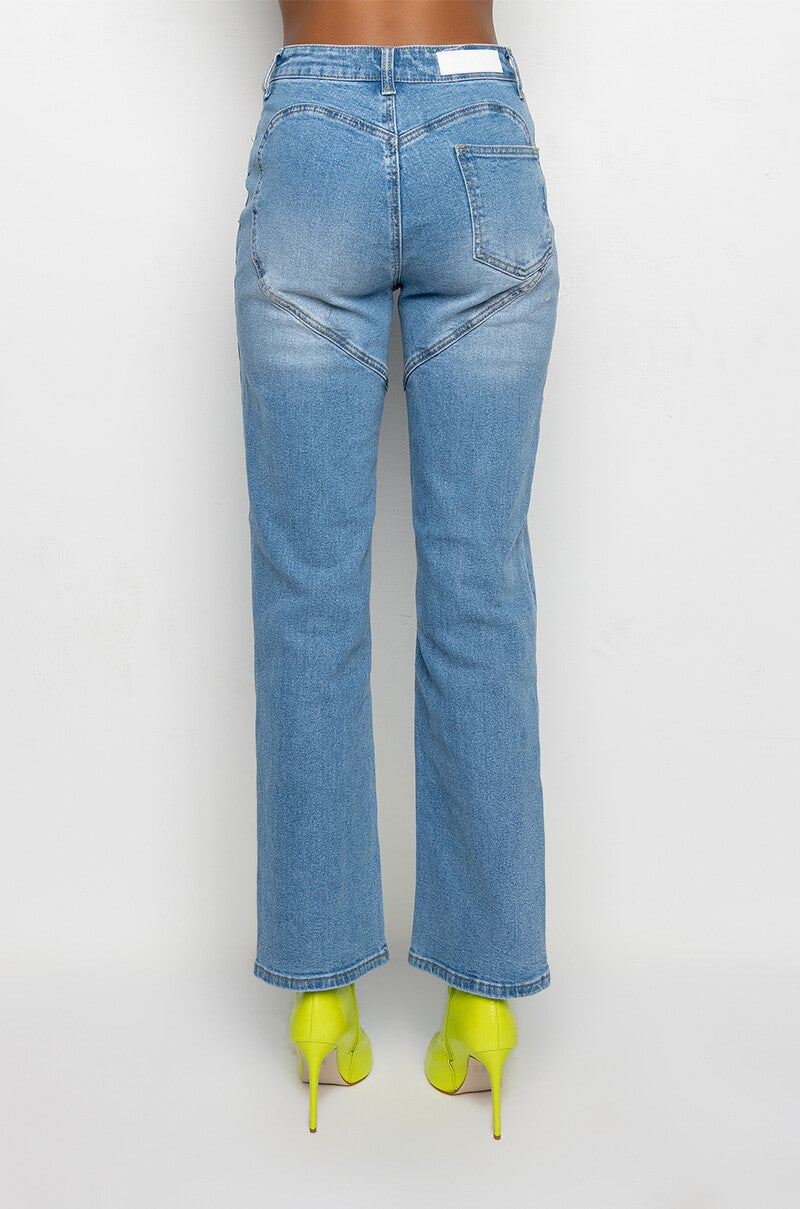 FOR THE LOVE OF BOOTY HIGH RISE STRAIGHT LEG JEANS