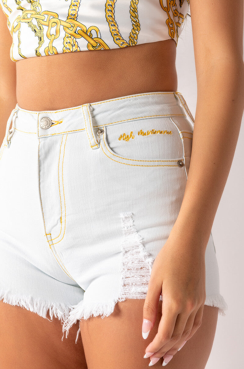 BRI DISTRESSED CUT OFF DENIM SHORT