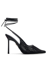 Sonnet Wrap Heels Black Lace