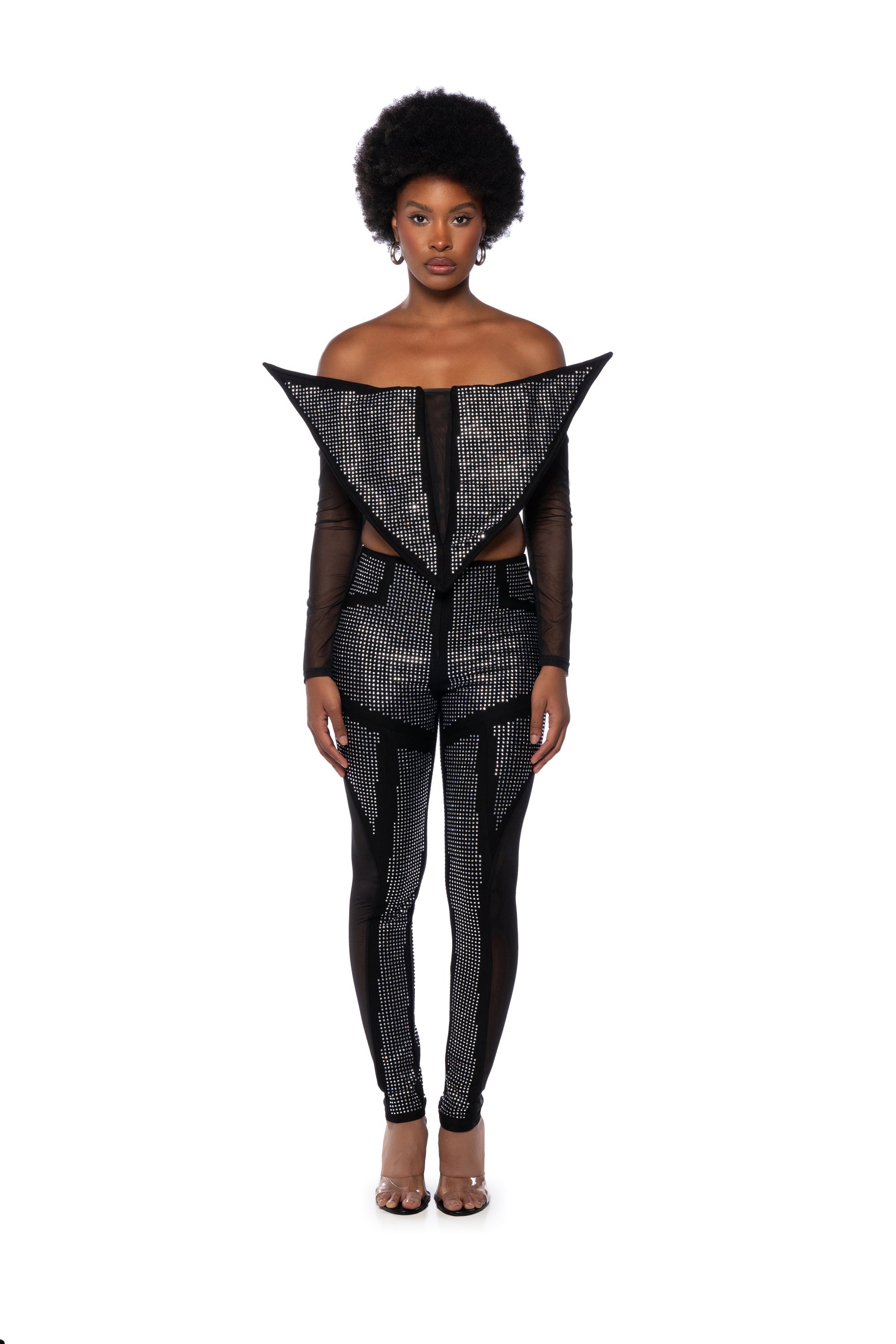 GALACTIC WORLD EMBELLISHED MESH LEGGING