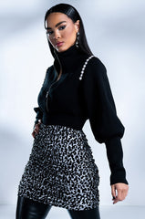 GEMINI PEARL DETAIL FRONT ZIP SCUBA SWEATSHIRT
